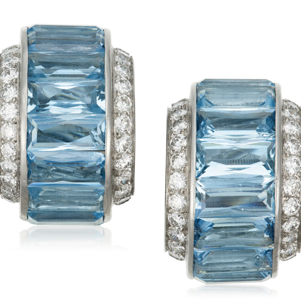 Cartier-Art-Deco-Aquamarine-and-Diamond-Hoop-Earrings