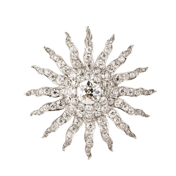 Diamond-sunburst-brooch