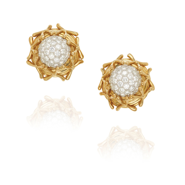 Schlumberger-for-Tiffany-diamond-and-gold-earclips