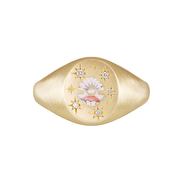 Cece-clam-signet-ring